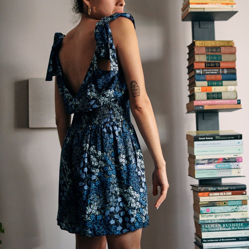 New Silk Rebecca Taylor Ava Floral romper blue L - Picture 7 of 14